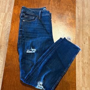 Distressed Blue Jeans